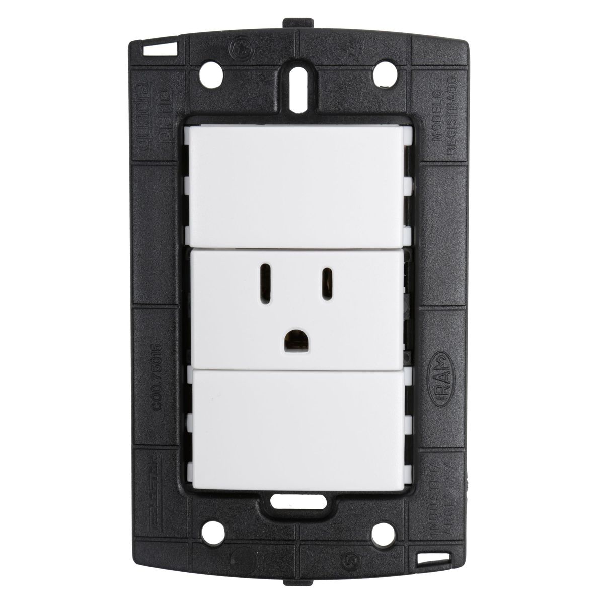 HALUX - Tomacorriente Simple P/T Piano Quadra Blanco