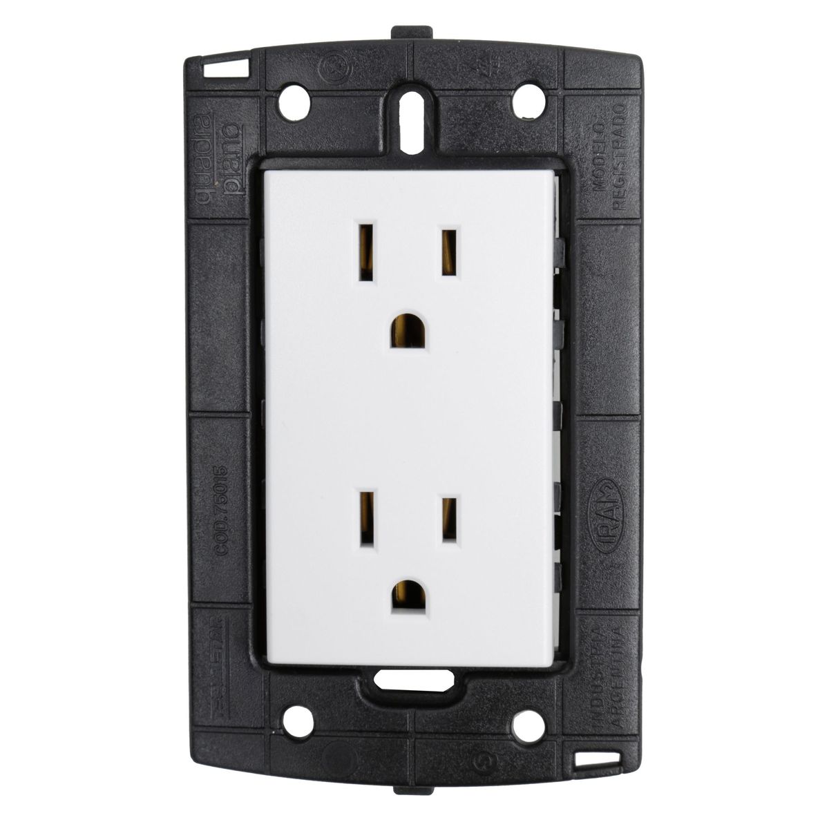 HALUX - Tomacorriente Doble Americana P/T Piano Quadra Blanco