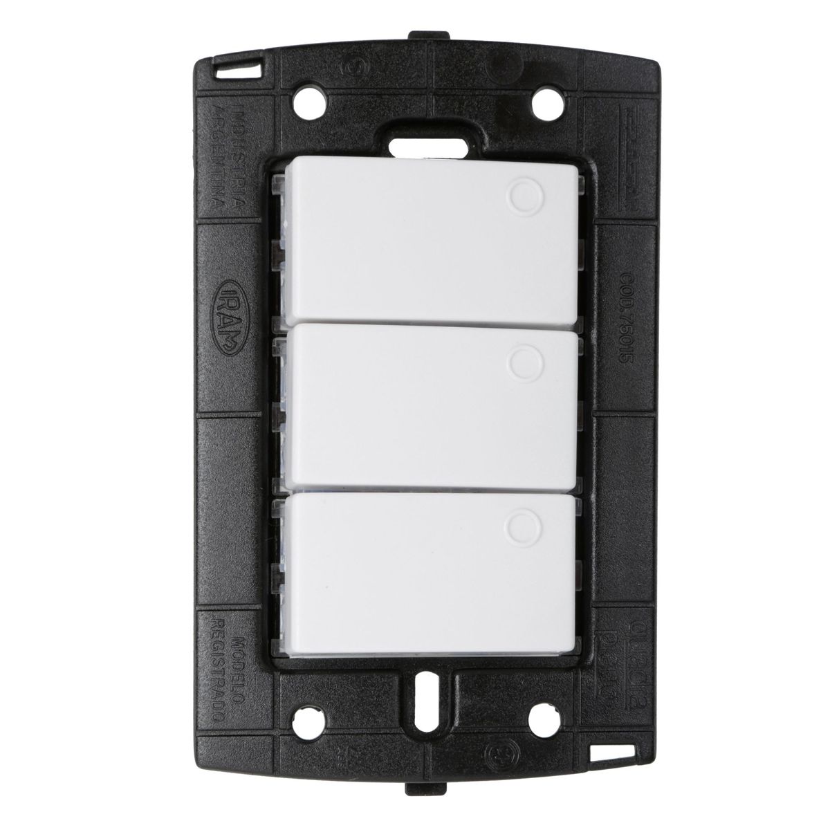 HALUX - Interruptor Triple Piano Quadra Blanco