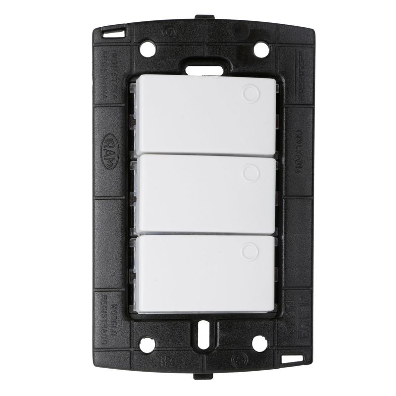 HALUX - Interruptor Triple Halux Piano Quadra Blanco