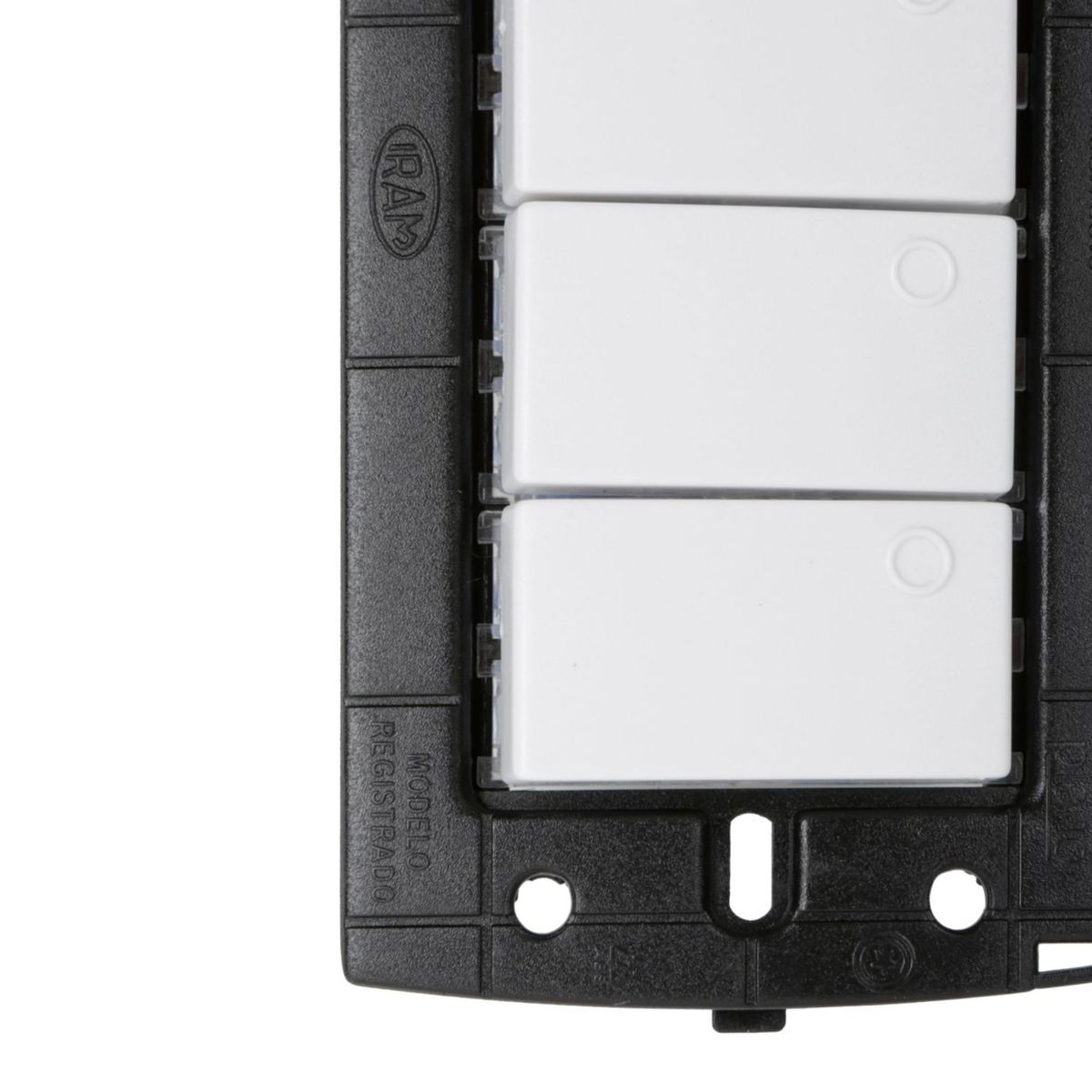 HALUX - Interruptor Triple Piano Quadra Blanco