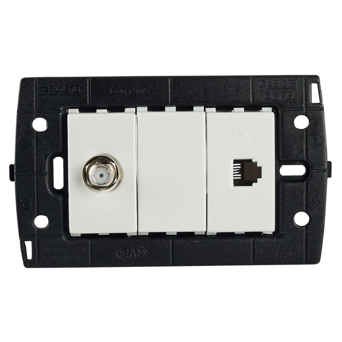 HALUX - Toma Telefonica + Coaxial Piano Quadra Blanco