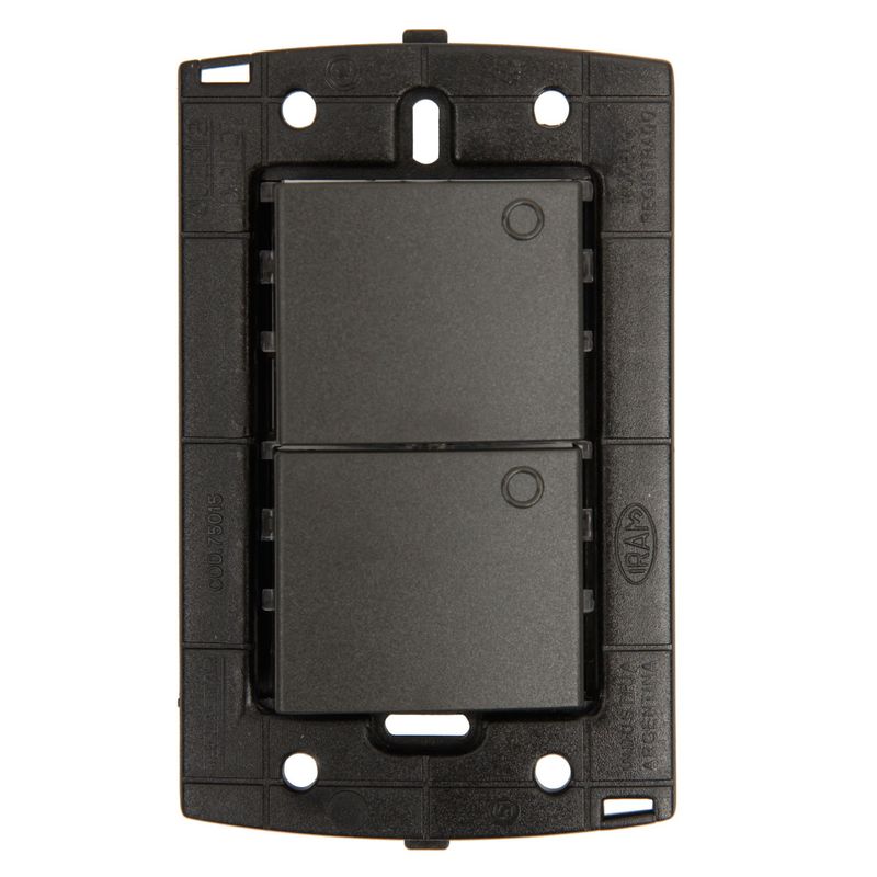 HALUX - Interruptor Doble Halux Piano Quadra Negro