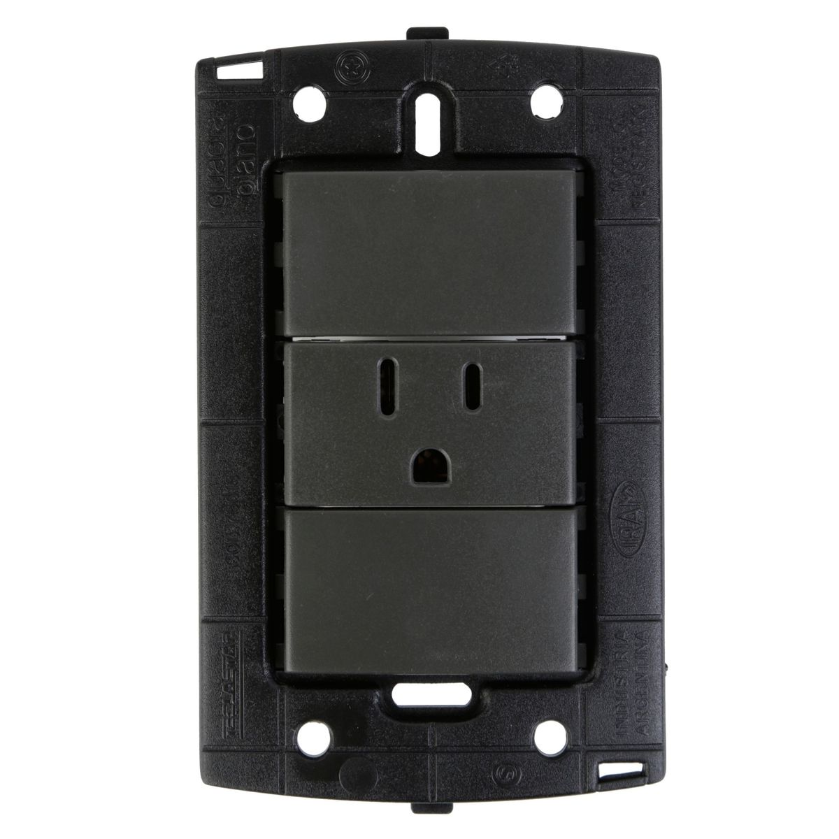 HALUX - Tomacorriente Simple P/T Piano Quadra Negro