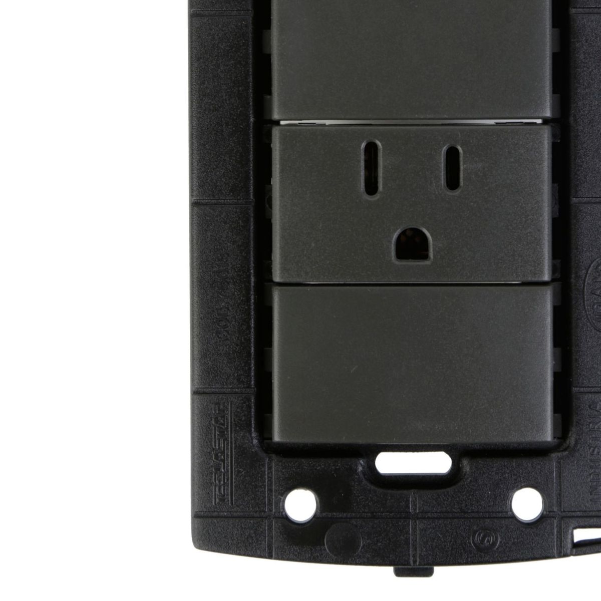 HALUX - Tomacorriente Simple P/T Piano Quadra Negro