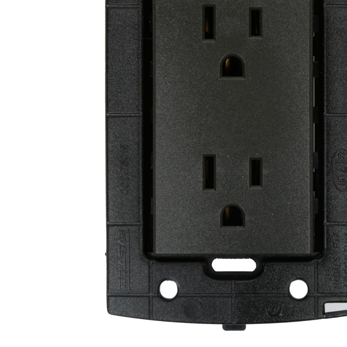 HALUX - Tomacorriente Doble Americana P/T Piano Quadra Negro