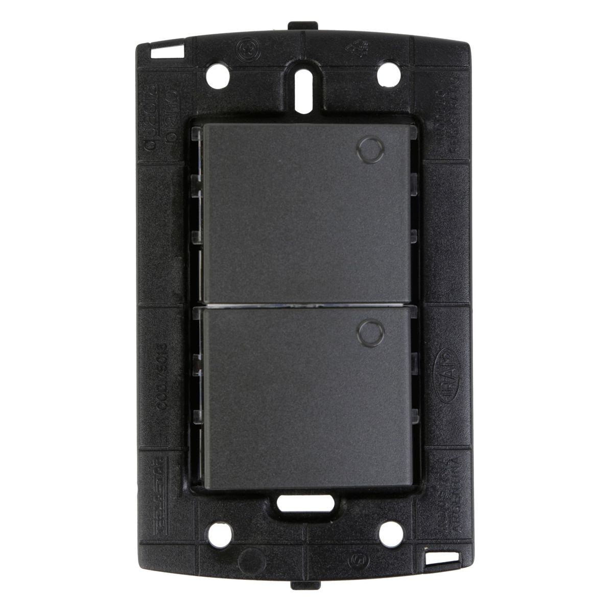 HALUX - Conmutador Doble Piano Quadra Negro