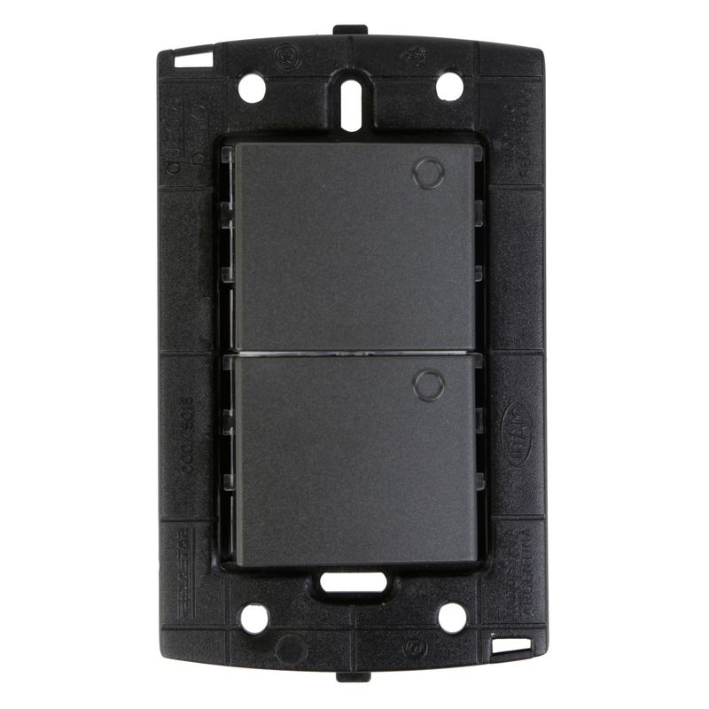 HALUX - Conmutador Doble Piano Quadra Negro