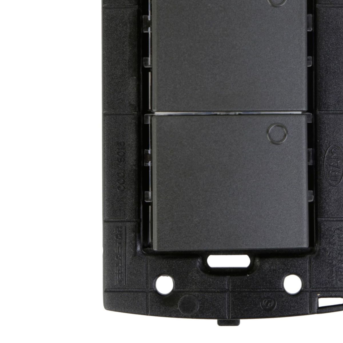 HALUX - Conmutador Doble Piano Quadra Negro