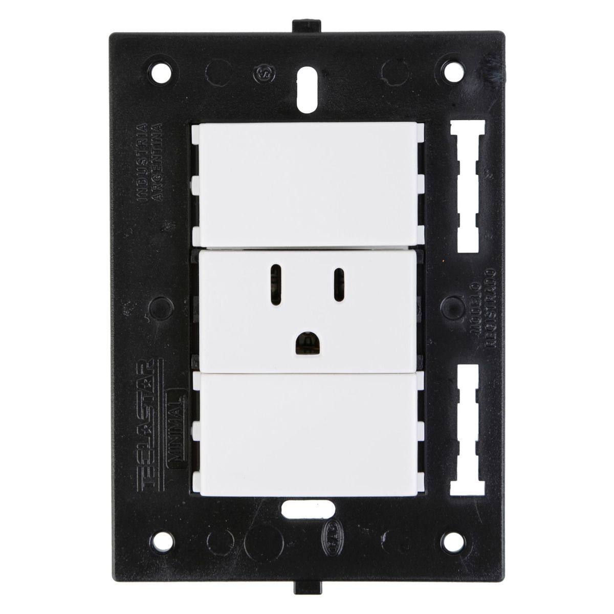 HALUX - Tomacorriente Simple P/T Minimal Blanco