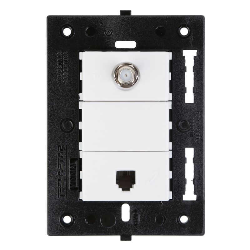 TECLASTAR - Toma Telefonica + Coaxial Minimal Blanco