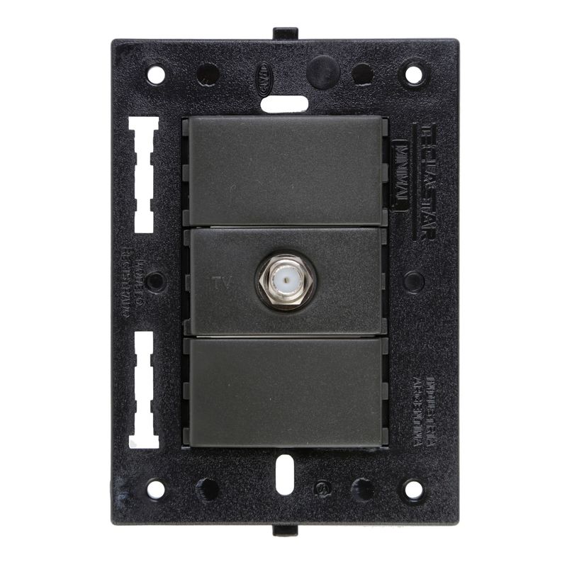 HALUX - Toma Coaxial TV Minimal Negro