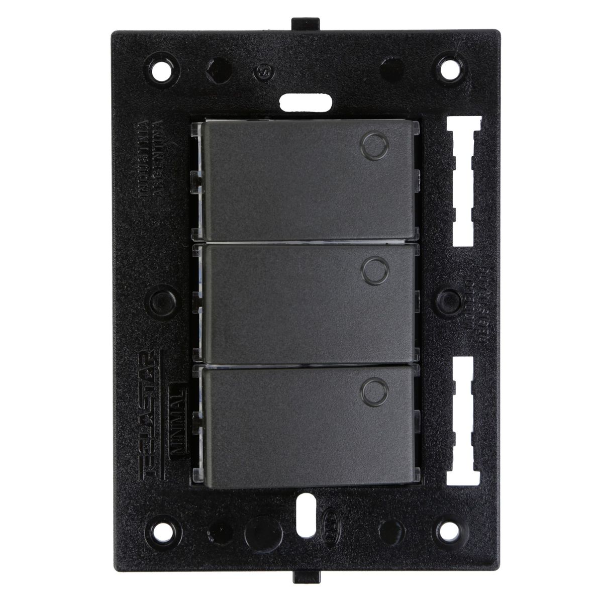 HALUX - Interruptor Triple Halux Minimal Negro