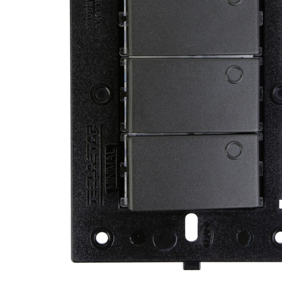 HALUX - Interruptor Triple Halux Minimal Negro