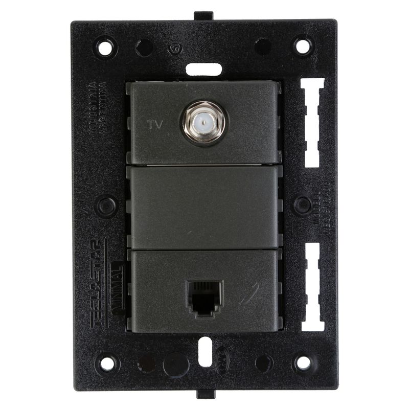 HALUX - Toma Telefonica + Coaxial Minimal Negro