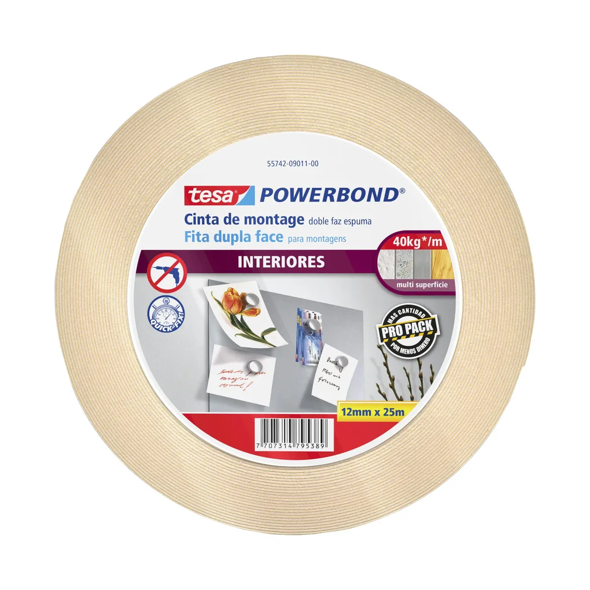 TESA - Cinta Doble Contacto Tesa Multiuso 12 mm x 25 m