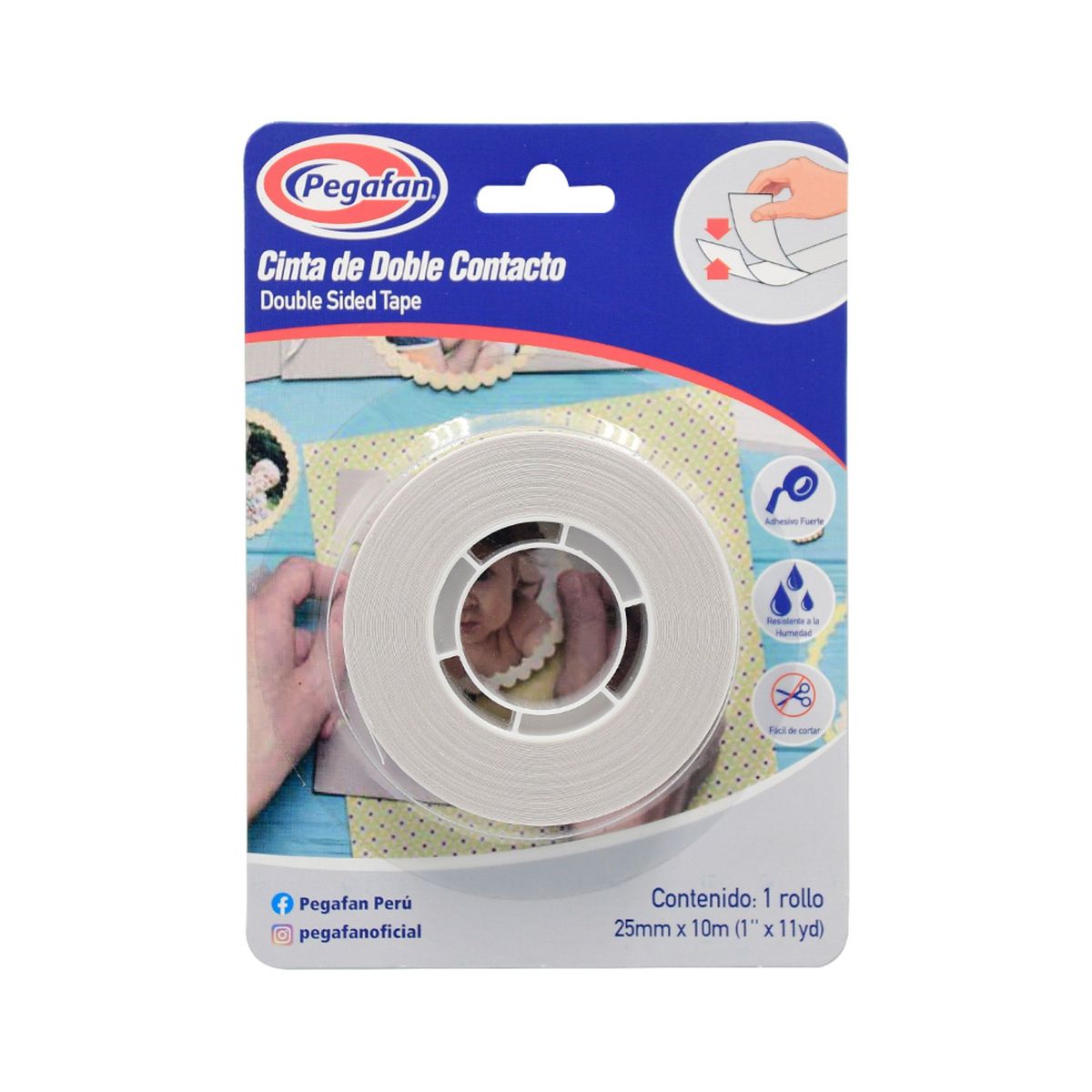 PEGAFAN - Cinta Doble Contacto 25mm x 10m
