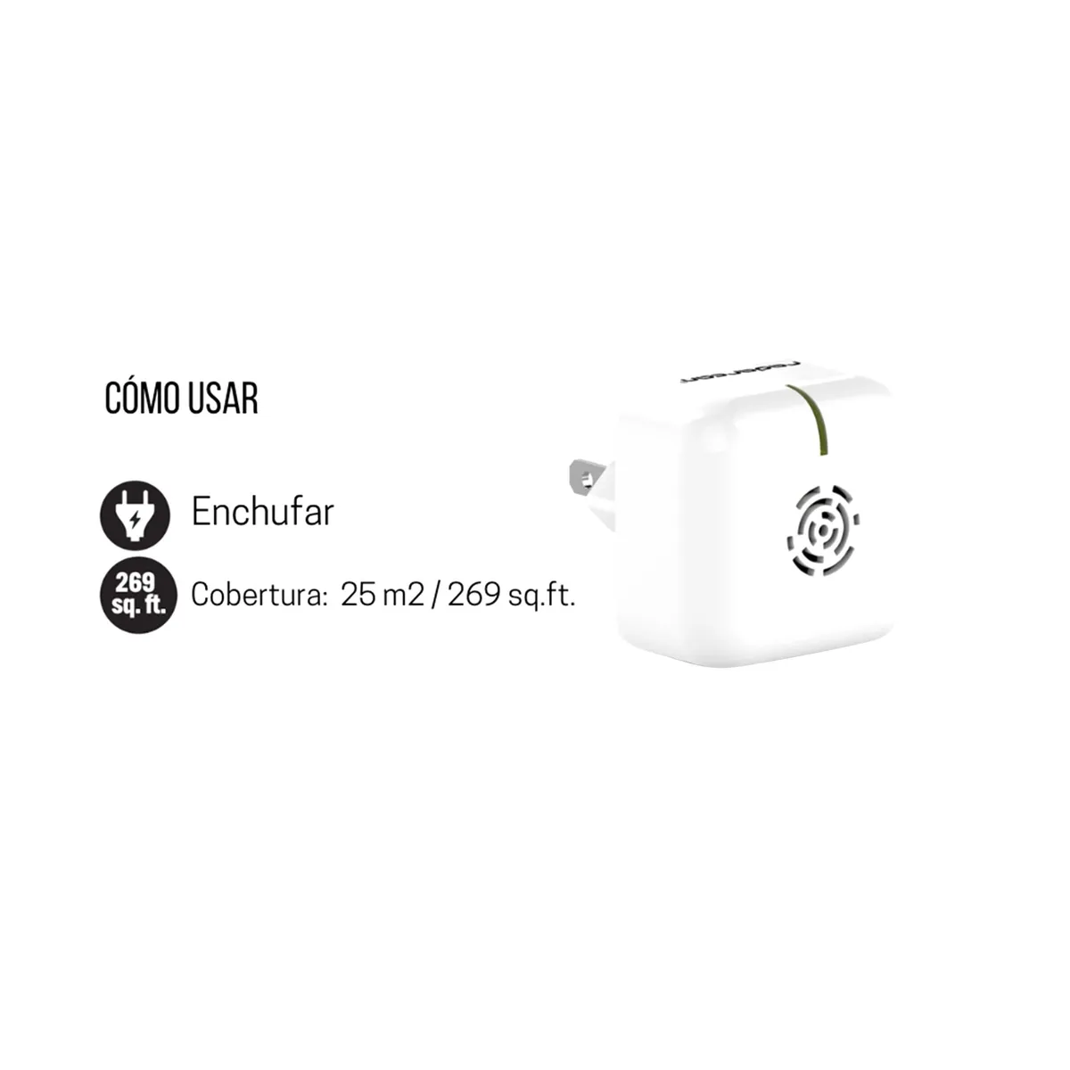 RADARCAN - Repelente de Ratones y Cucarachas con Enchufe Metal Blanco 4.8 cm2.8 cm4.4 cm