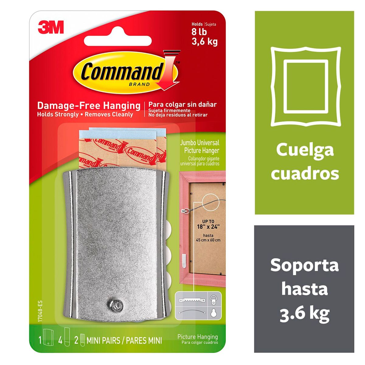 3M - Colgador Command 3M Jumbo de Metal para Cuadros