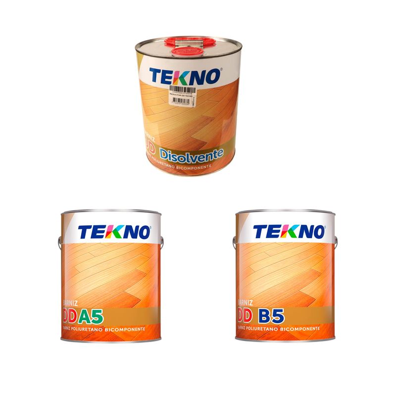 TEKNO - Reductor para DD 1gl + Barniz Tekno Transparente DD A5 1gl + Barniz Tekno Transparente DD B5 1/4gl