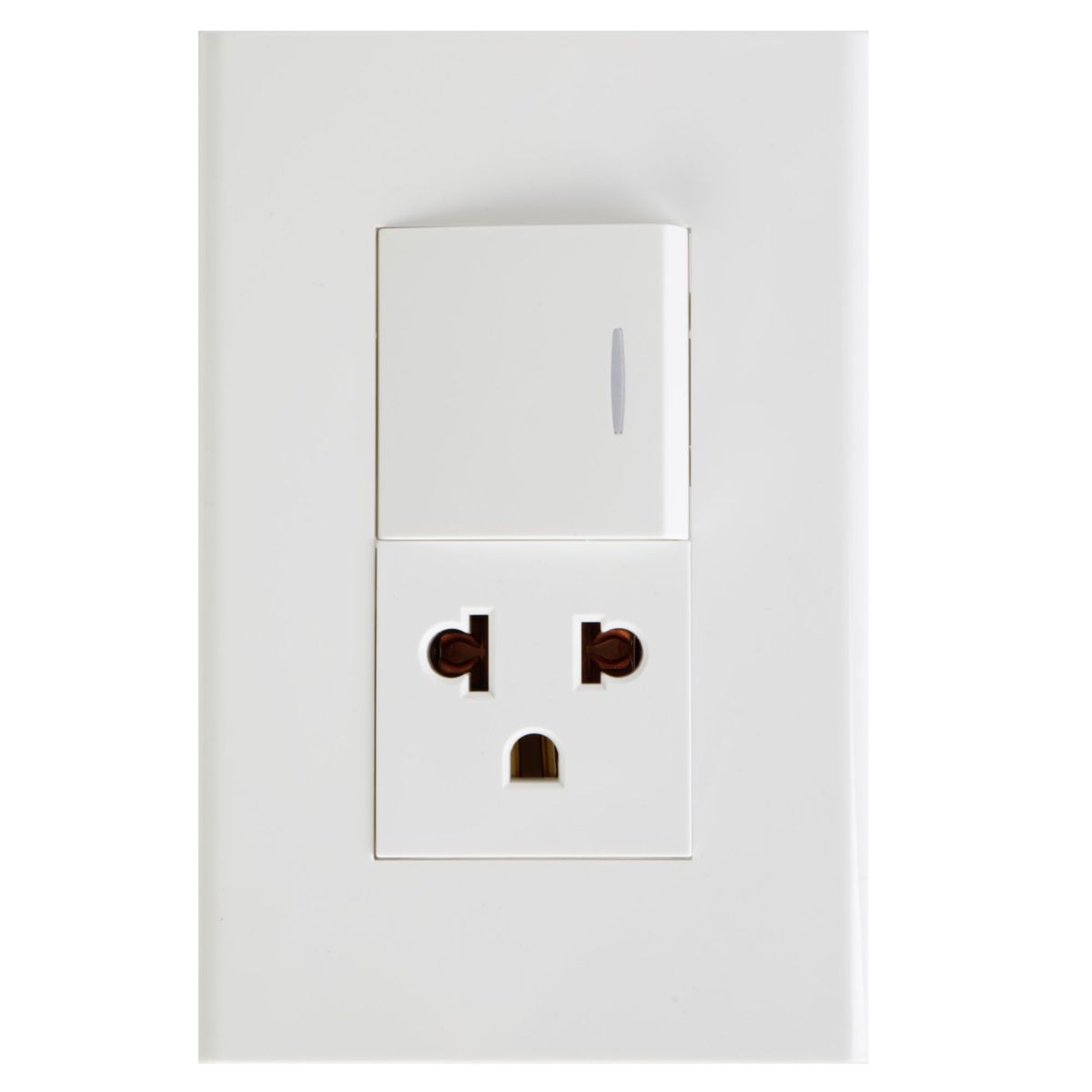 HALUX - Interruptor + Tomacorriente Simple P/T Clio Blanco