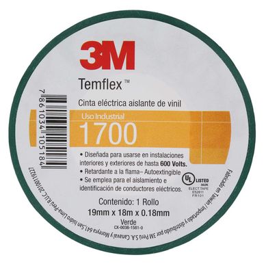 Cinta Aislante 3M 19mm x 18 m Verde