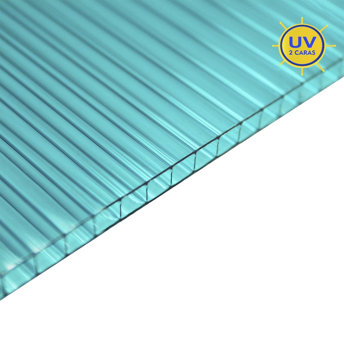 POLYARQ - Techo Policarbonato Alv Turquesa 1.05x2.9mx6mm Polygal