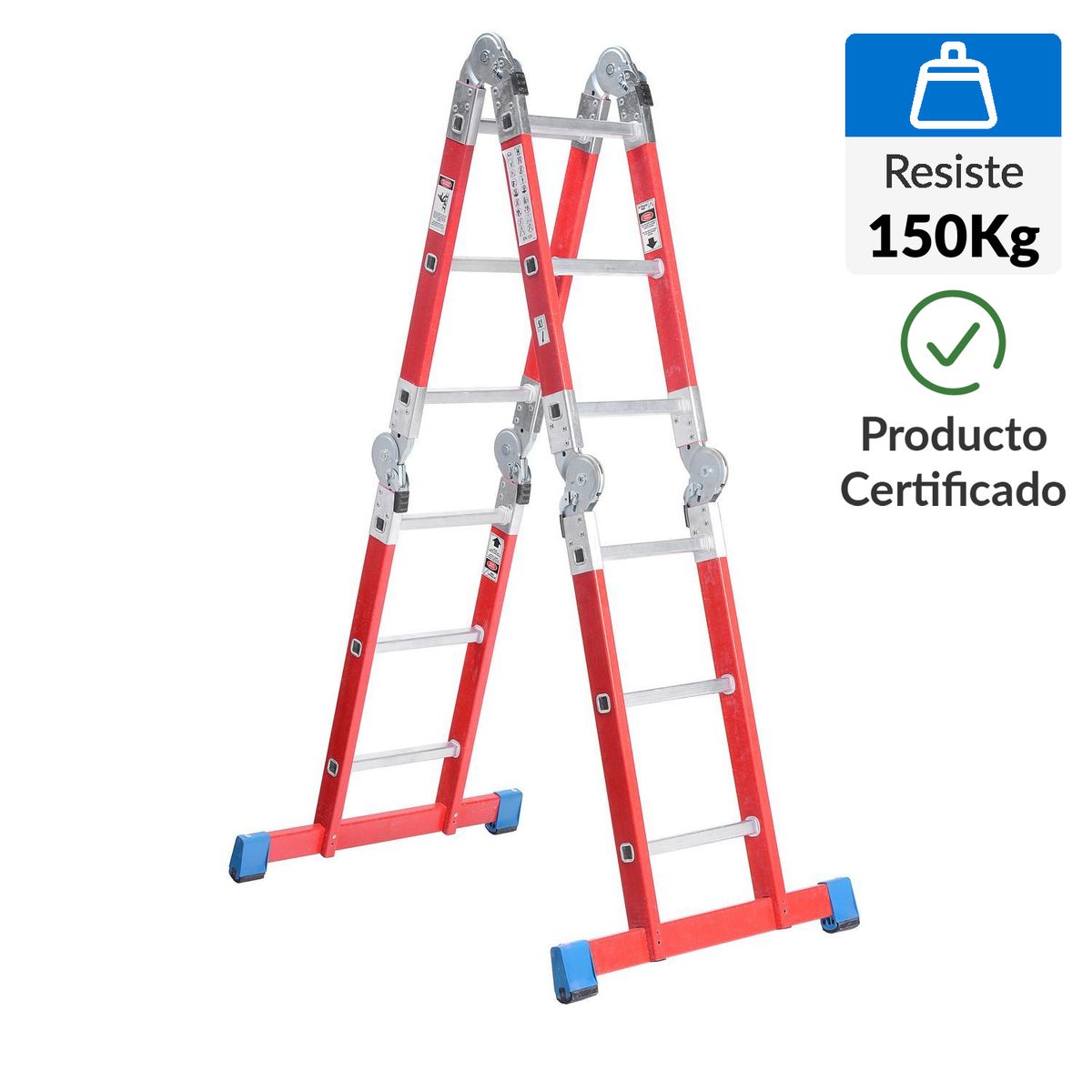 UBERMANN - Escalera Articulada de Fibra de Vidrio 12 Pasos 150Kg