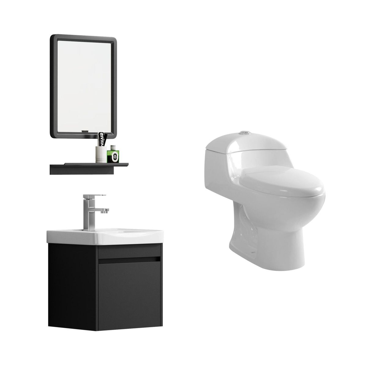 WC Inodoro One Piece Lara Plus Blanco + Combo Raymond Vanitorio + Espejo Sensi Dacqua, marca SENSI DACQUA - Foto Principal