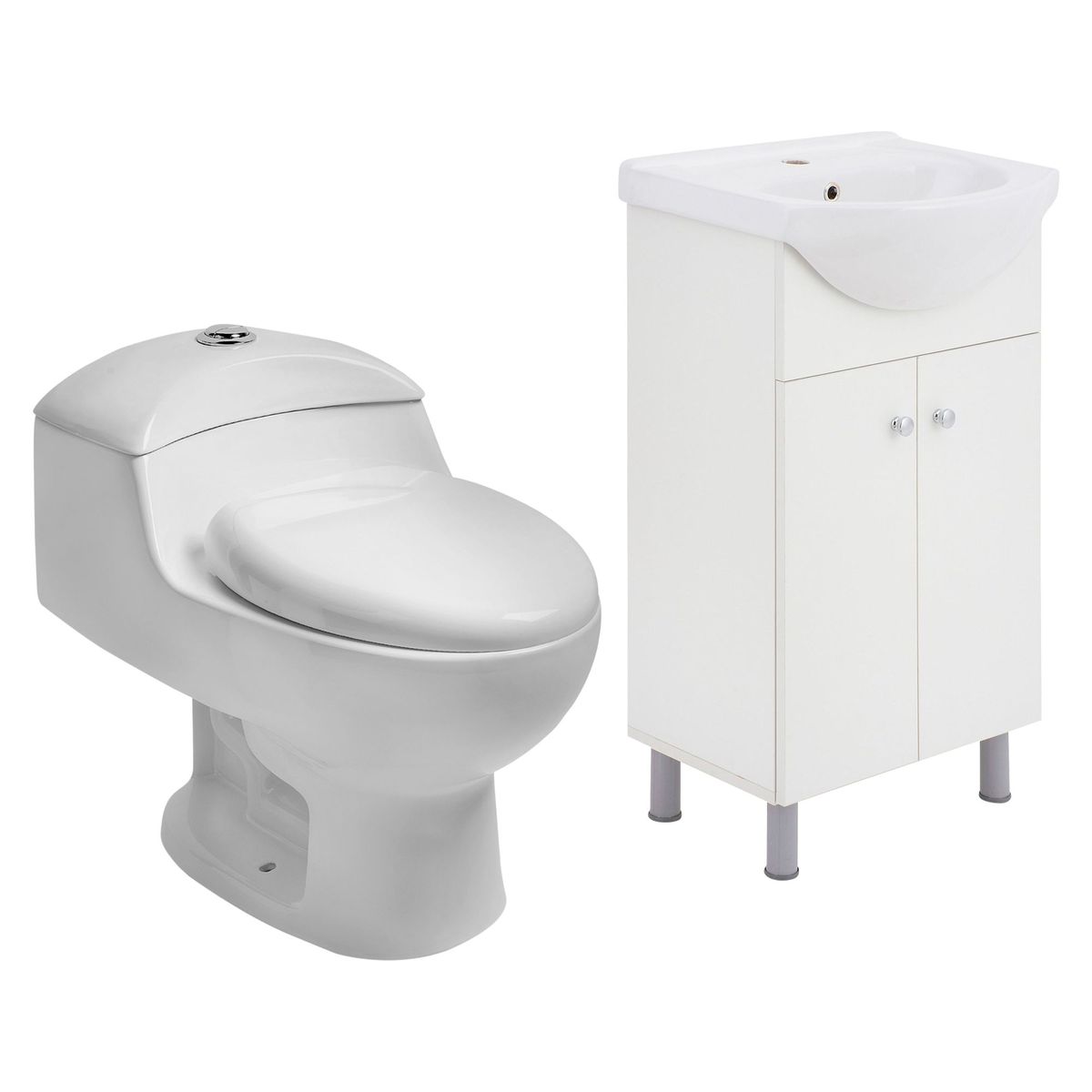 Inodoro One Piece Lara Plus blanco + Mueble Vanitorio Nantes 50x43x83cm, marca DACQUA - Foto Principal