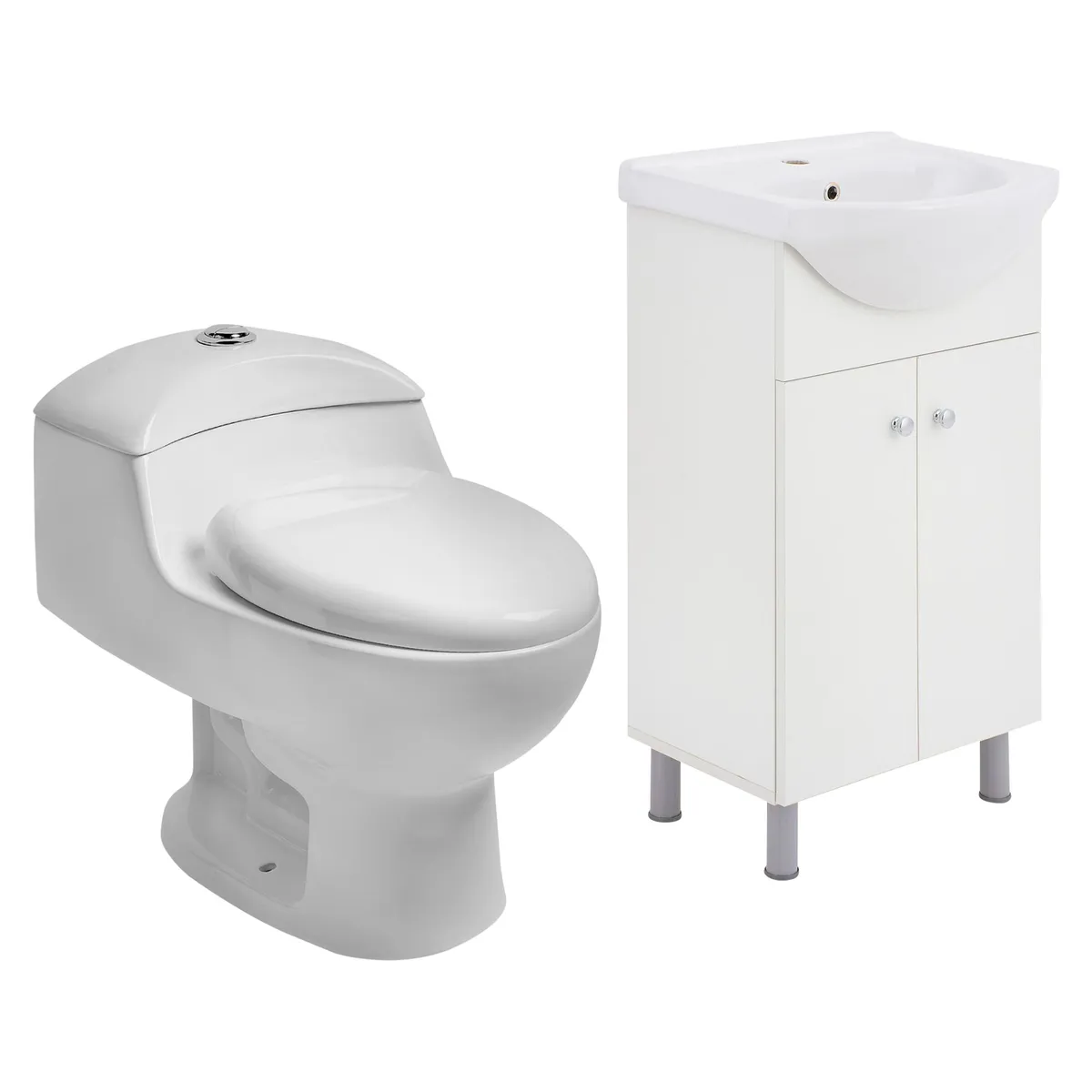 Inodoro One Piece Lara Plus blanco + Mueble Vanitorio Nantes 50x43x83cm, marca DACQUA - Foto Principal