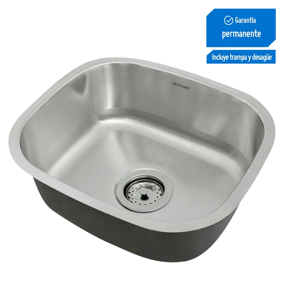 RECORD - Lavadero de Cocina Record Acero Inoxidable 1 Poza Indico 34x40cm