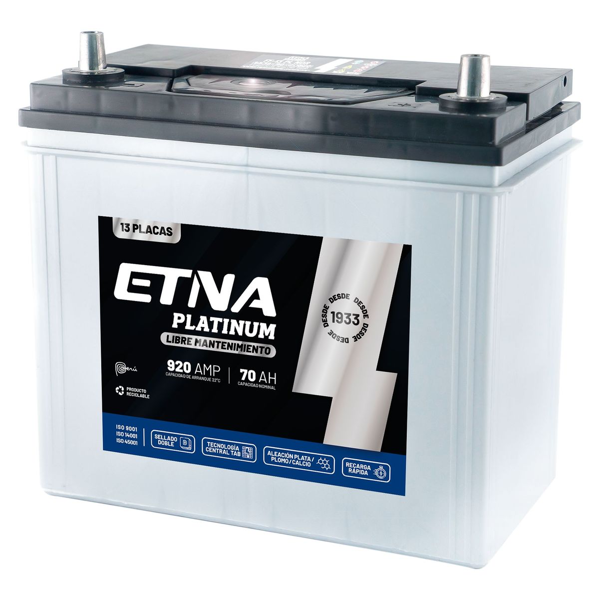 ETNA - Batería para Auto Etna 13 Placas 70Ah FF-13 PL P/D
