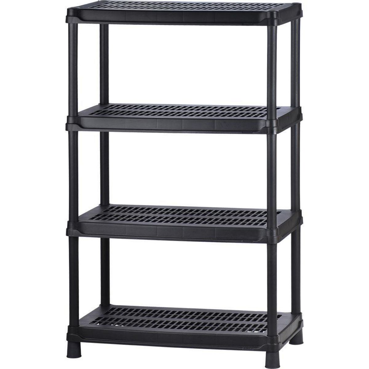 RIMAX - Estante Plástico 4 Niveles 148x91x45cm Negro 280kg