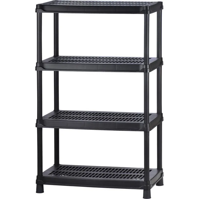 RIMAX - Estante Plástico 4 Niveles 148x91x45cm Negro 280kg