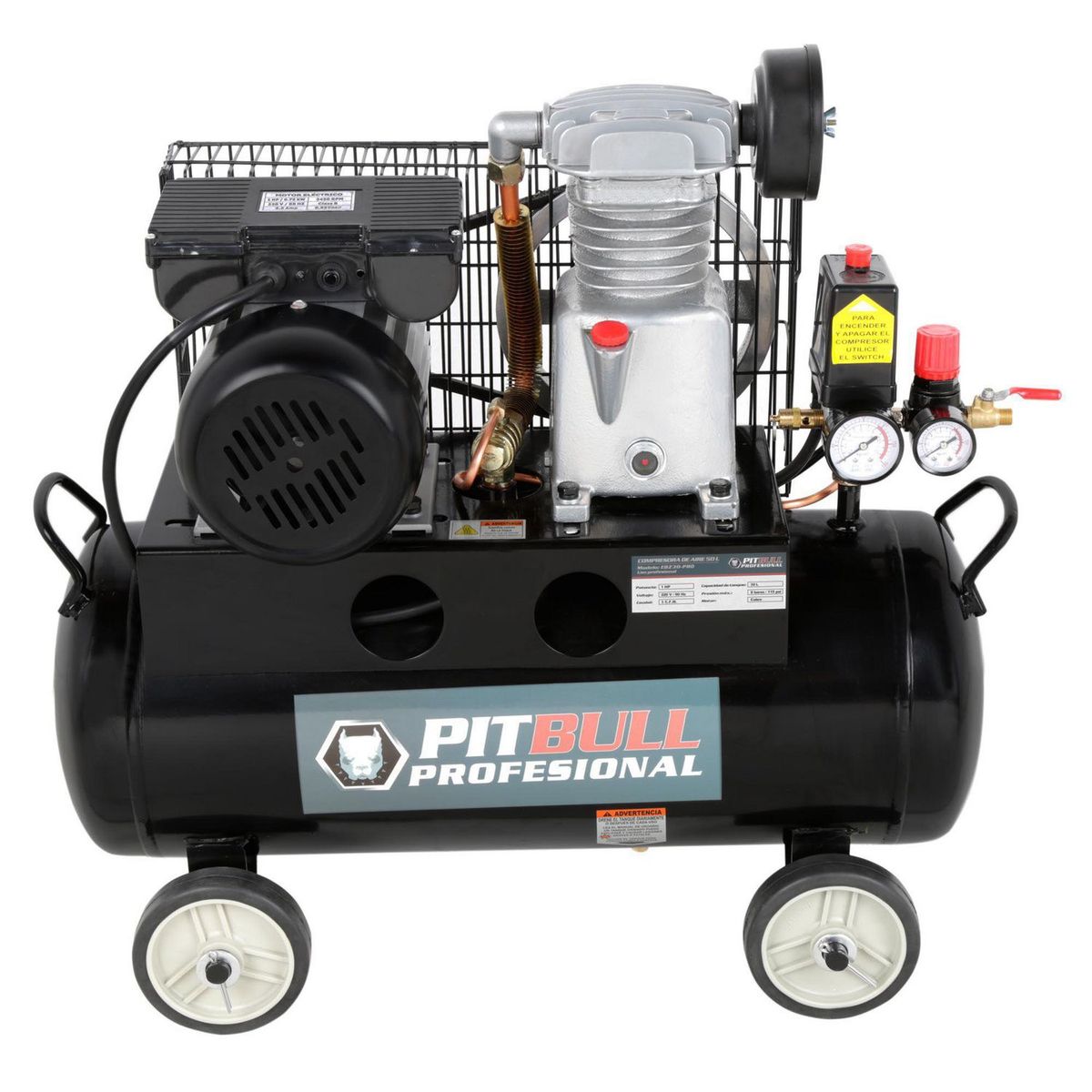 PITBULL PROFESIONAL - Compresor De Aire Pitbull Profesional 1HP 30 Lt