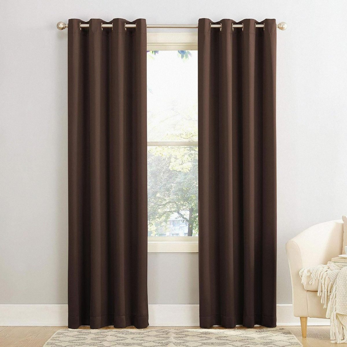 JUST HOME COLLECTION - Cortina Blackout Textura 140x220cm Chocolate