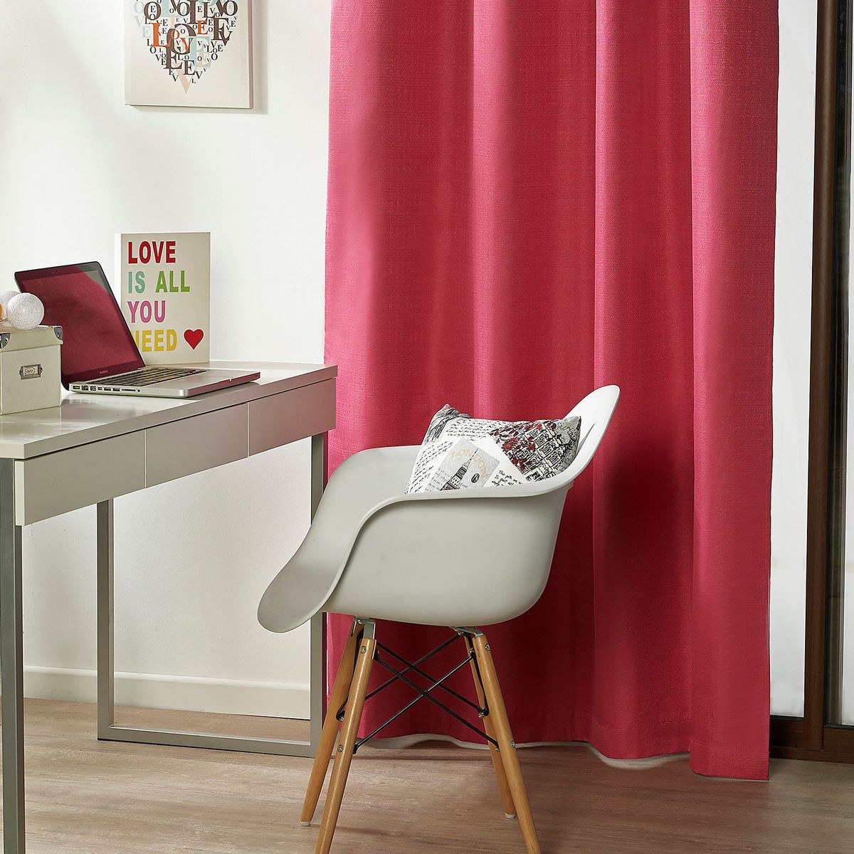 JUST HOME COLLECTION - Cortina Blackout Textura 140x220cm Fucsia
