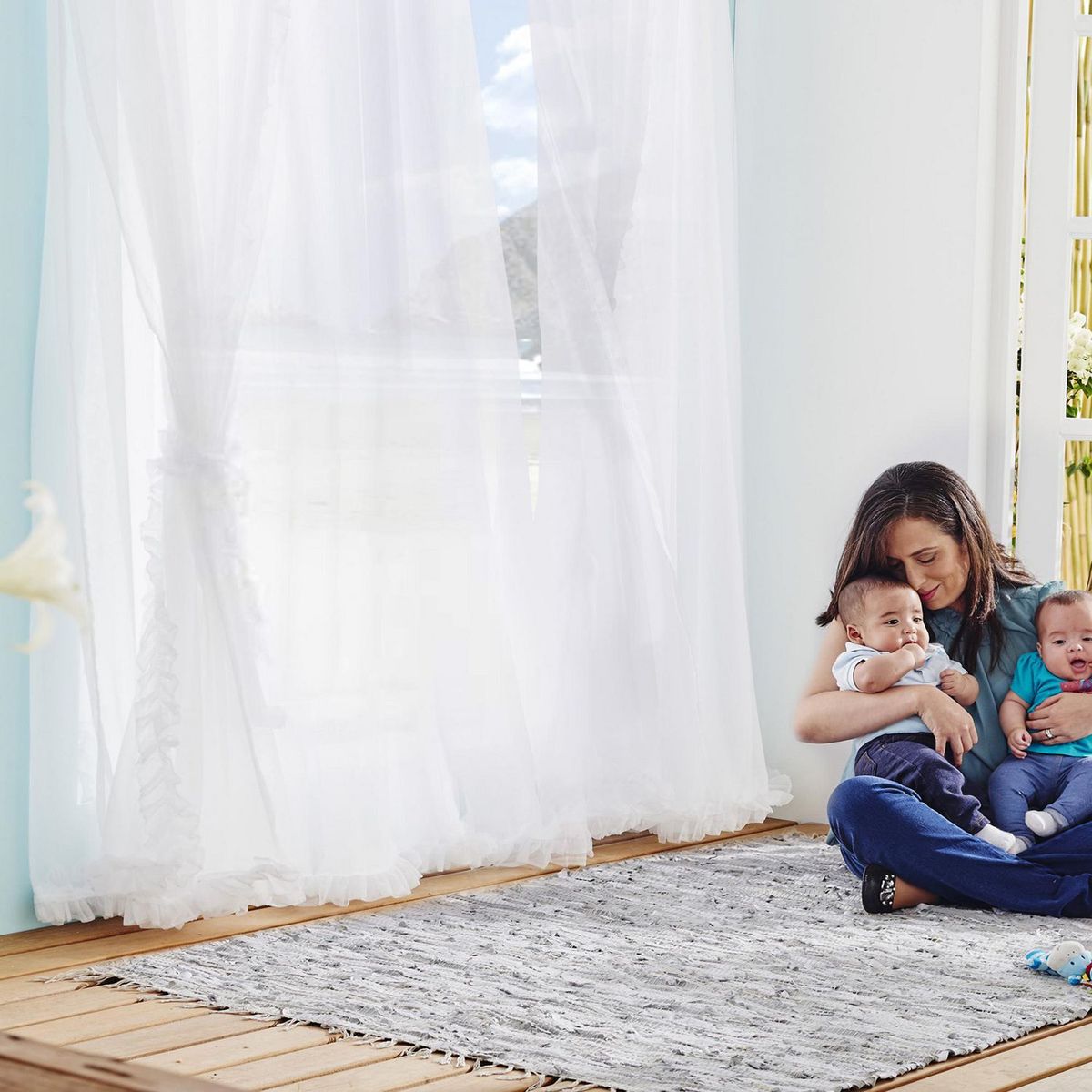 JUST HOME COLLECTION - Cortina de Velo Romántico 200x220cm Blanco