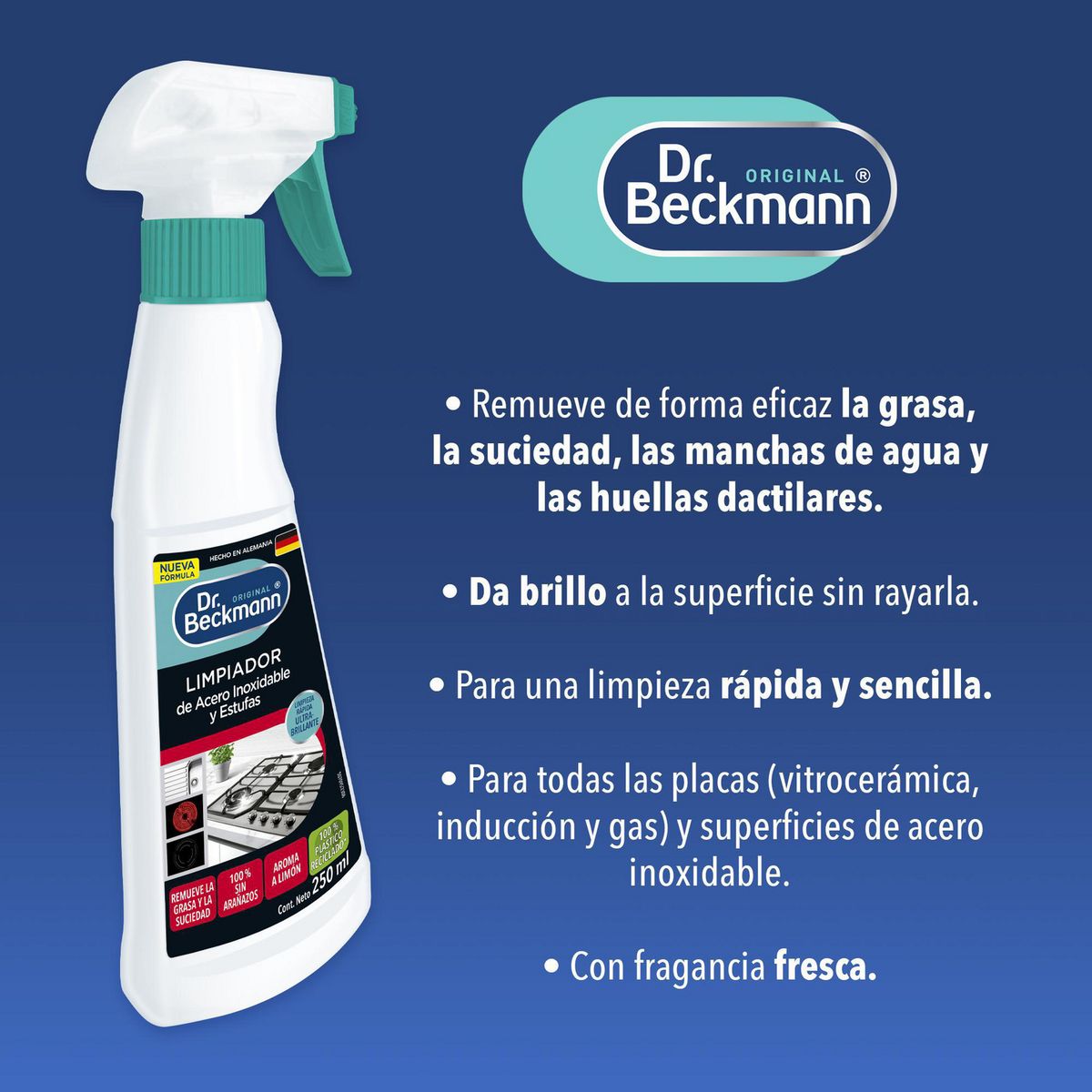 DR BECKMANN - Limpiador de Acero Inoxidable 250 ml.
