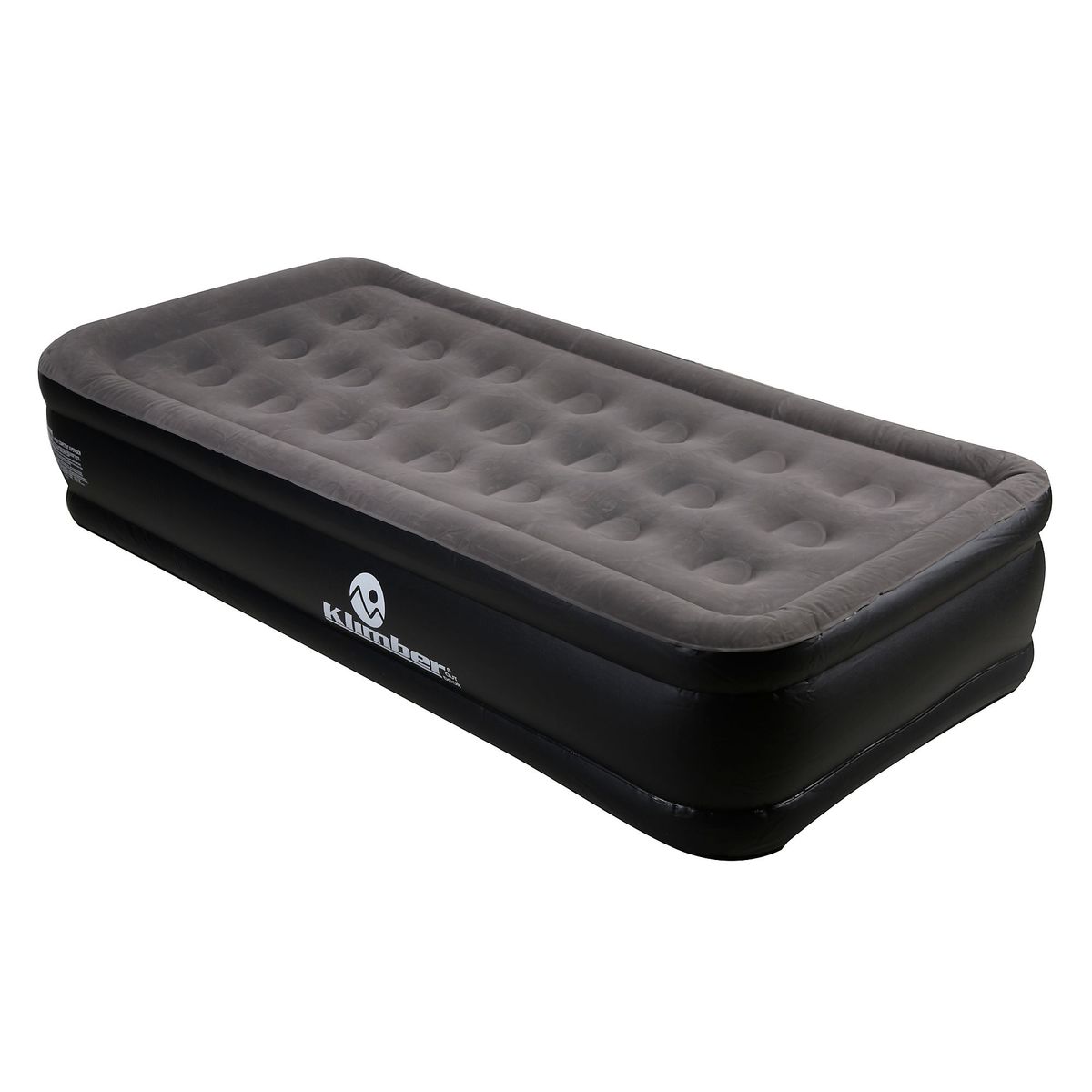 KLIMBER - Colchón Inflable Eléctrico 1.5 Plazas Klimber Plomo + Inflador