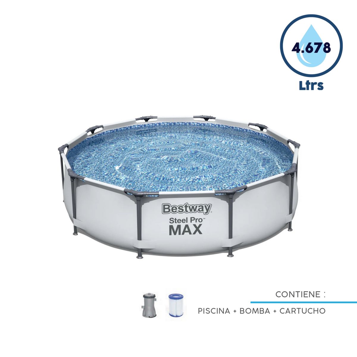 BESTWAY - Piscina Estructural 305x305x76 cm 4678 Litros 56408