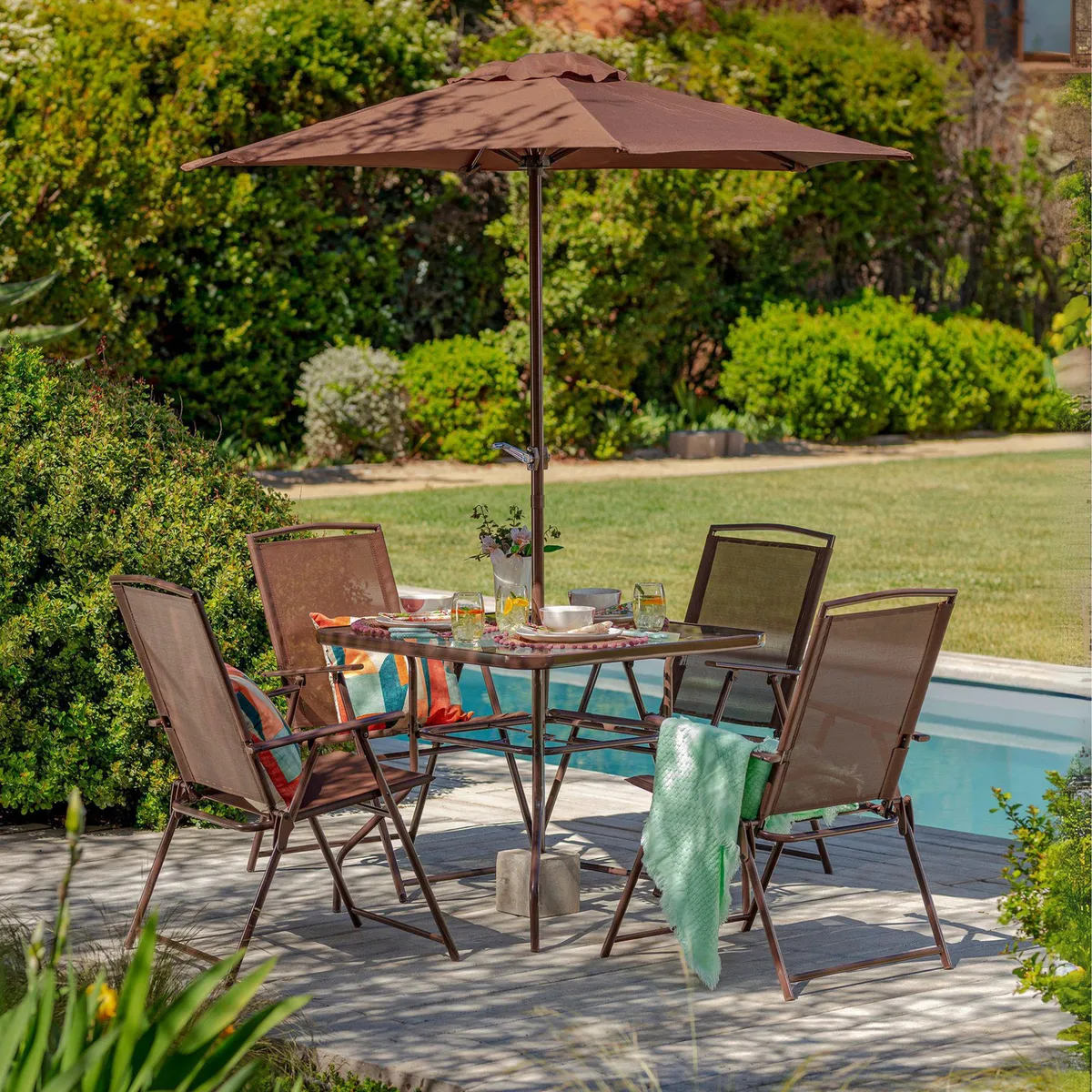 JUST HOME COLLECTION - Juego de Comedor 4 personas Menorca