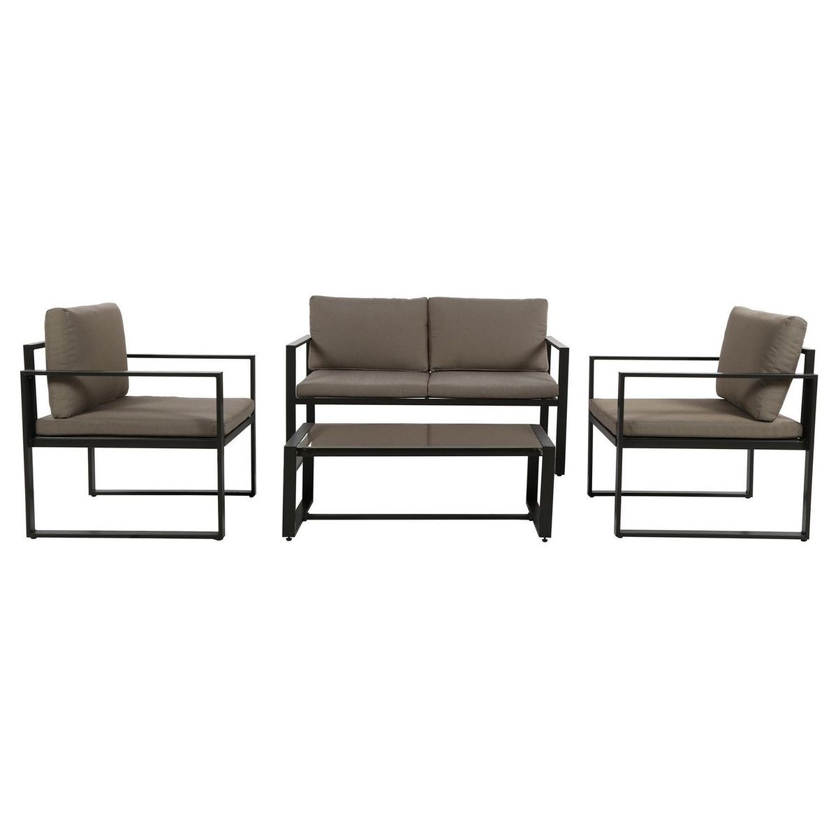 JUST HOME COLLECTION - Juego Living de terraza Long Beach 4 personas Tabaco