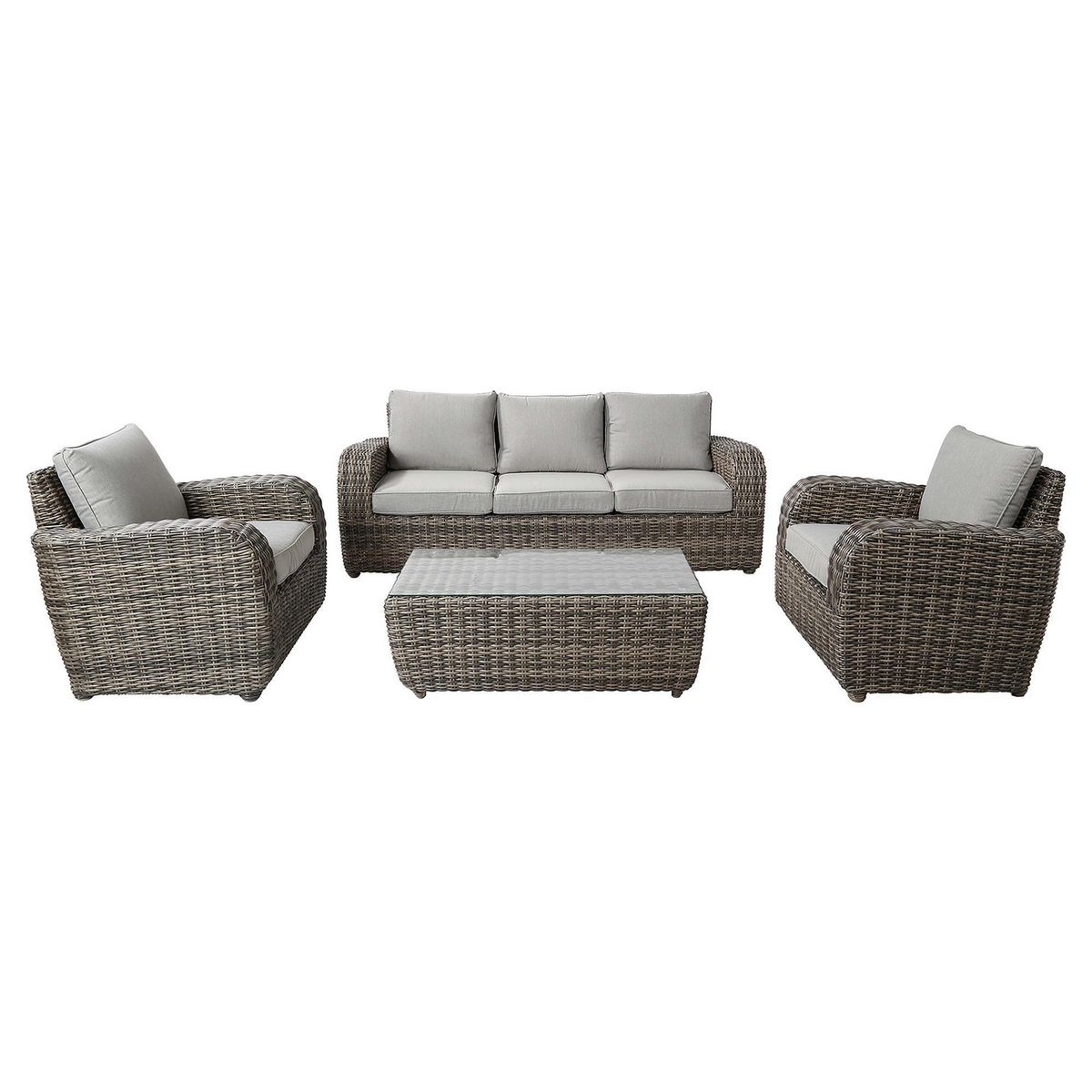 JUST HOME COLLECTION - Juego de Living de Terraza Asturia 5 Personas Café