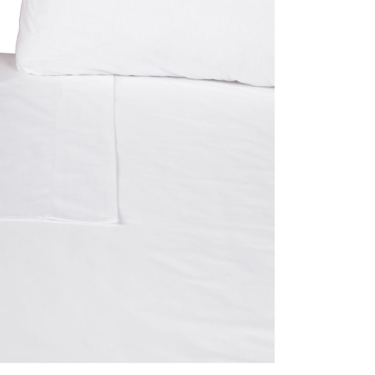 JUST HOME COLLECTION - Juego de Sábanas Algodón Queen 144 Hilos Blanco