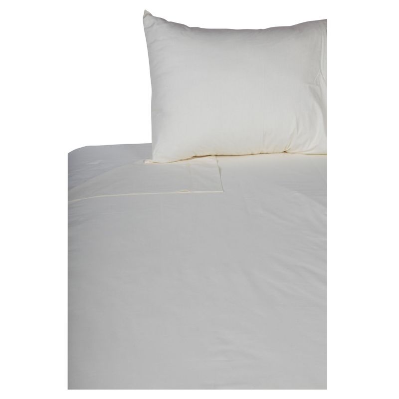 JUST HOME COLLECTION - Juego de Sábanas Algodón 1.5 Plazas 144 Hilos Nieve