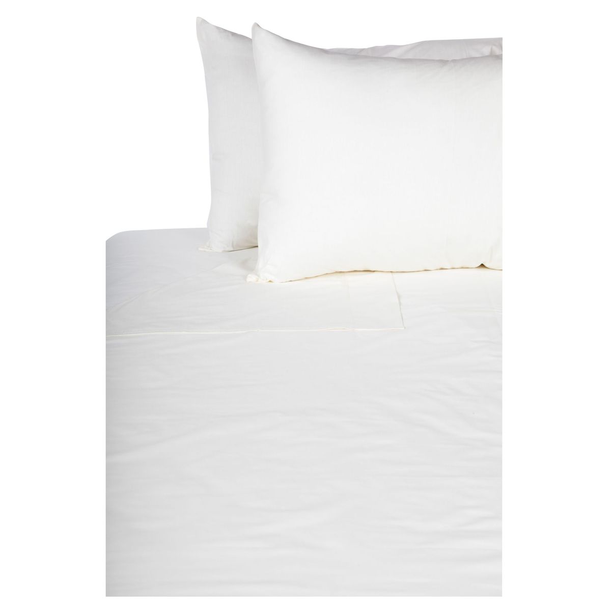 JUST HOME COLLECTION - Juego de Sábanas Algodón 2 Plazas 144 Hilos Nieve