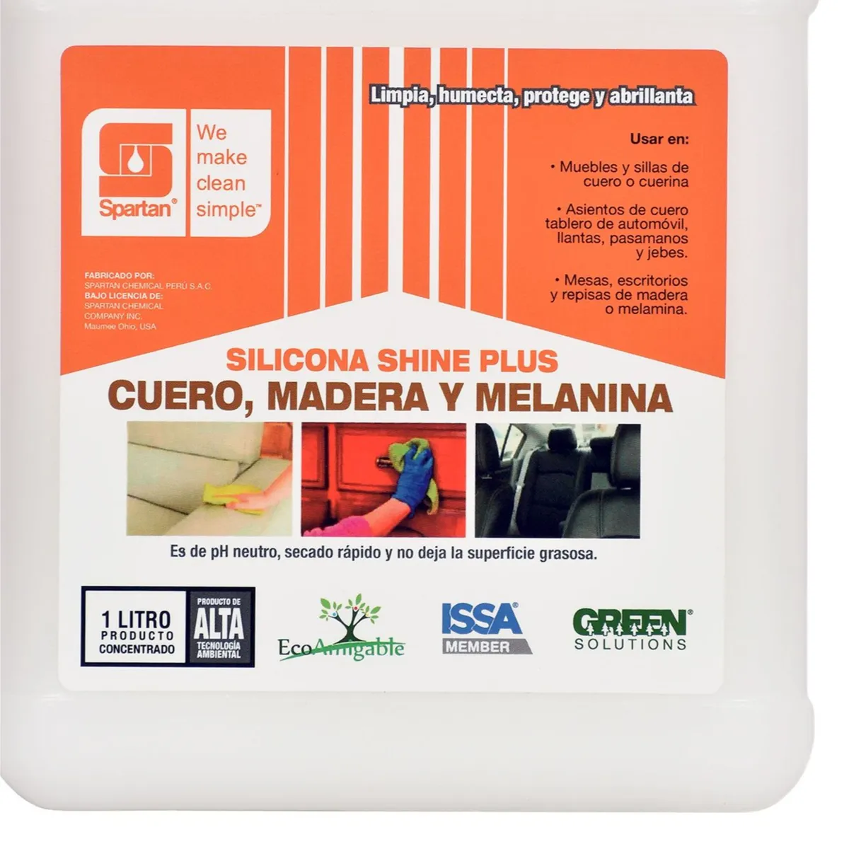 SPARTAN - Silicona Shine Plus Multisuperficies 1L