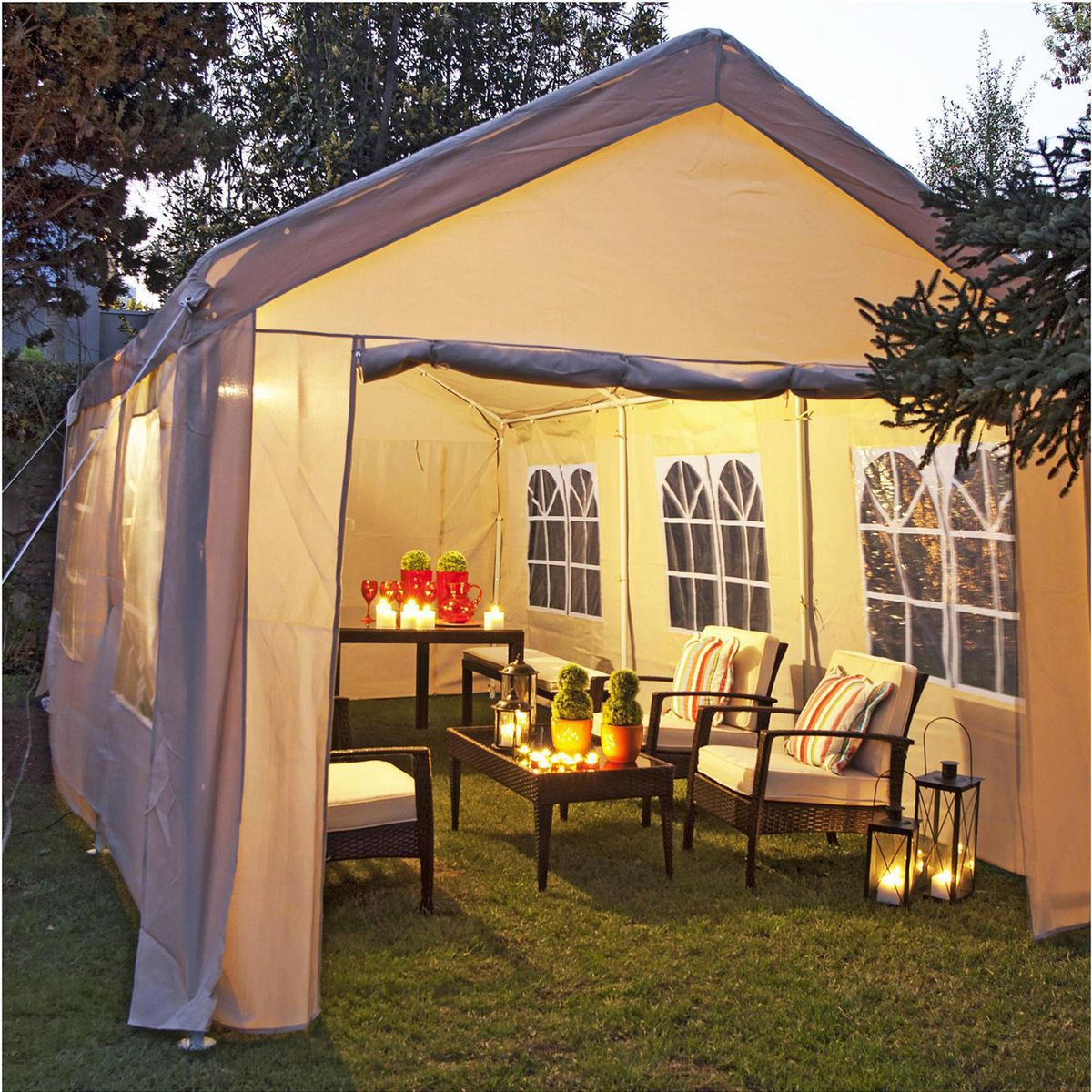 JUST HOME COLLECTION - Toldo Armable Metal Beige 4X8 M